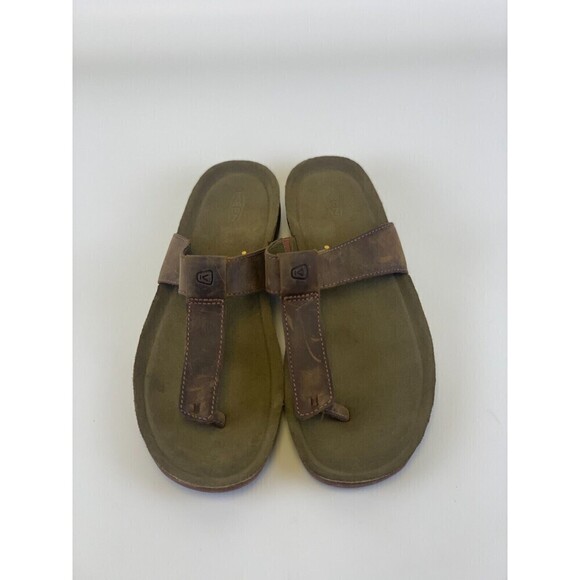 Keen Ana Cortez Flip Flop Brown Leather Thong Sandal Slip On 1019245 Womens 10.5 - Picture 4 of 10